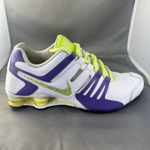 Nike Shox NZ EU White Purple Volt Sneakers Men's Size‎ 9 (639657-105)